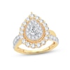 Thumbnail Image 0 of Diamond Engagement Ring 1-1/2 ct tw Pear & Round-cut 14K Yellow Gold