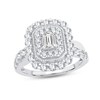 Thumbnail Image 0 of Diamond Engagement Ring 1-1/2 ct tw Emerald & Round-cut 14K White Gold