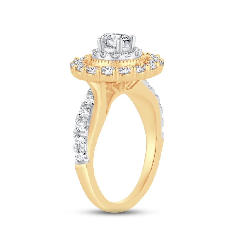 Diamond Engagement Ring 1-1/2 ct tw Round-cut 14K Yellow Gold