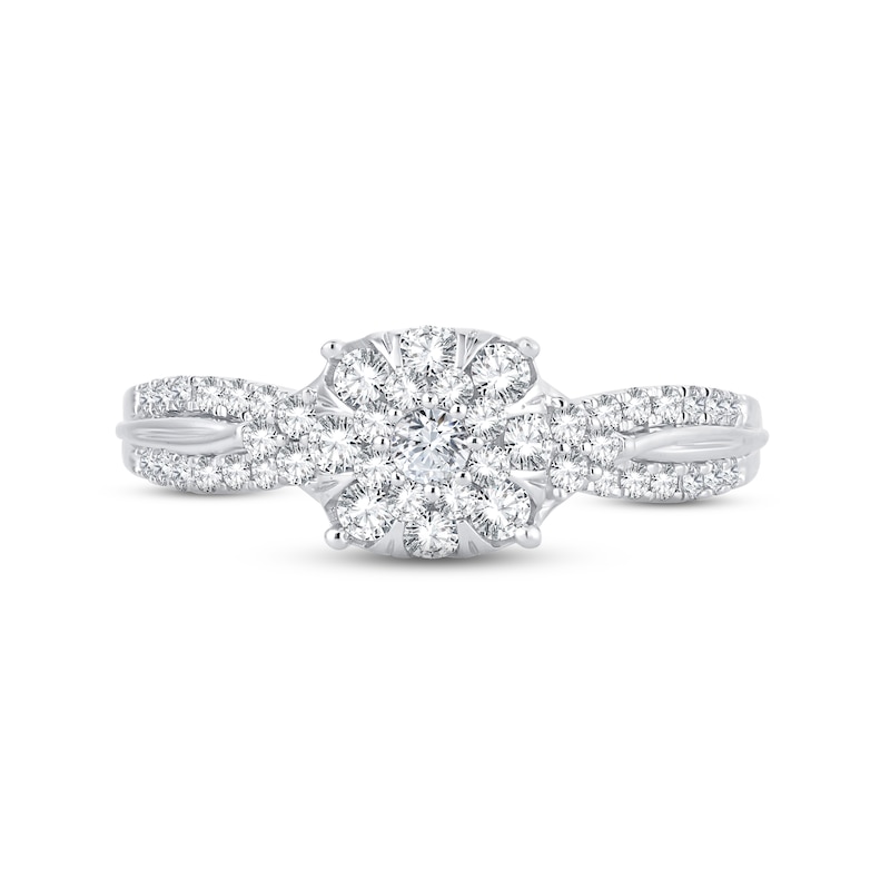 Main Image 3 of Diamond Engagement Ring 1/2 ct tw Round-cut 10K White Gold