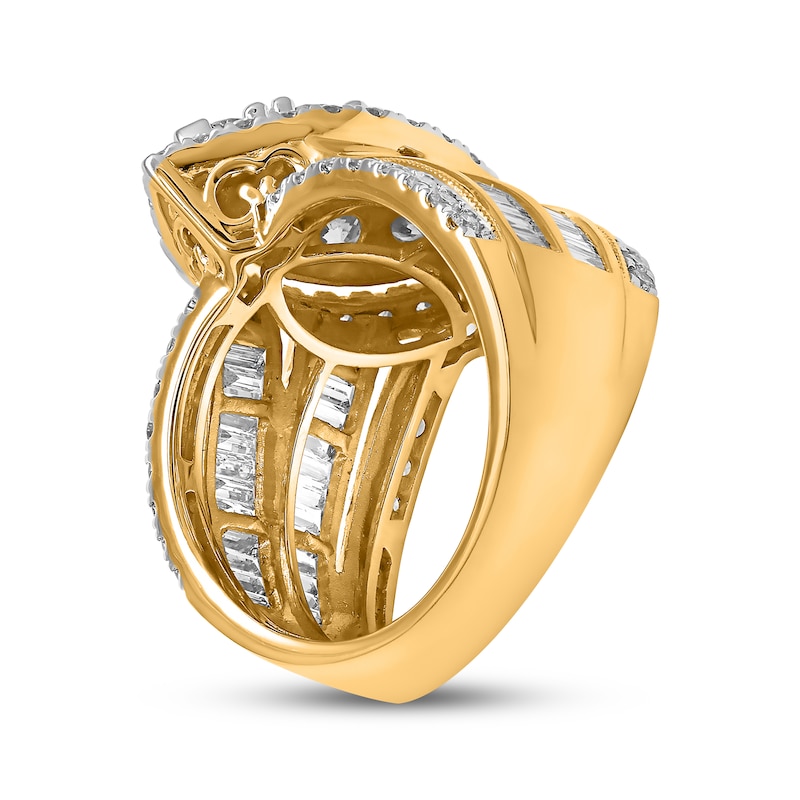 Main Image 2 of Now + Forever Multi-Diamond Engagement Ring 3 ct tw Round & Baguette-cut 14K Yellow Gold