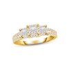 Thumbnail Image 1 of Memories Moments Magic Diamond Three-Stone Engagement Ring 1 ct tw Princess & Round-cut 14K Yellow Gold