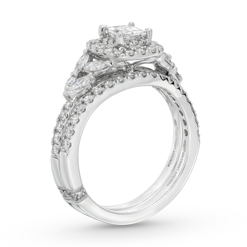 Main Image 4 of Monique Lhuillier Bliss Diamond Engagement Ring 1-1/6 ct tw Princess, Marquise & Round-cut 18K White Gold