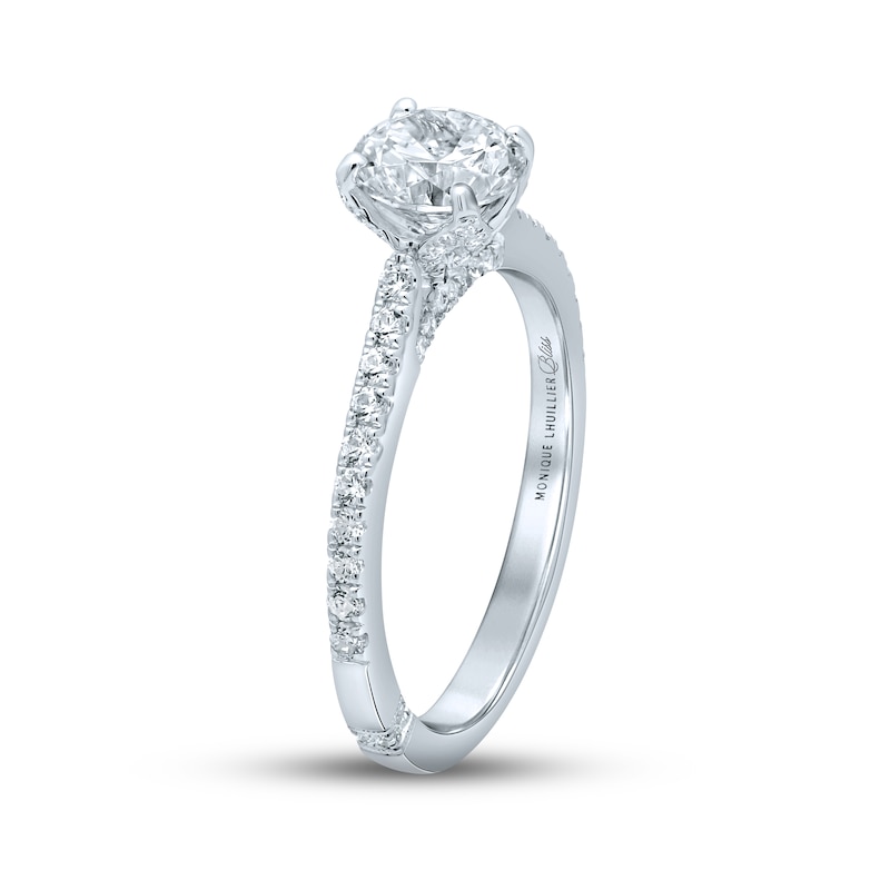 Monique Lhuillier Bliss Diamond Engagement Ring 1-1/3 ct tw Round-cut 18K White Gold