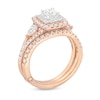Thumbnail Image 4 of Monique Lhuillier Bliss Diamond Engagement Ring 1-1/6 ct tw Round & Pear-Shaped 18K Two-Tone Gold