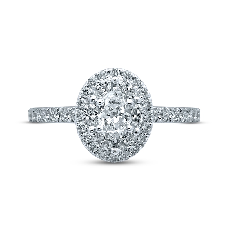 Monique Lhuillier Bliss Diamond Engagement Ring 1-1/4 ct tw Oval, Marquise   Round-cut 18K White Gold Kay