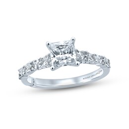Monique Lhuillier Bliss Diamond Engagement Ring 1-3/8 ct tw Princess, Marquise & Round-cut 18K White Gold