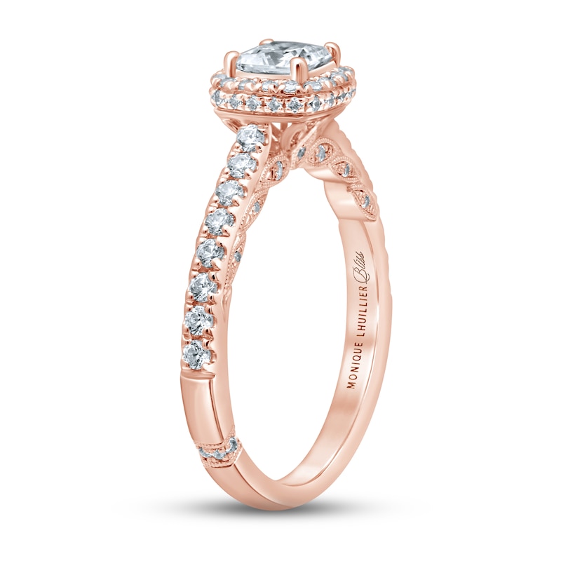 Main Image 3 of Monique Lhuillier Bliss Diamond Engagement Ring 7/8 ct tw Princess & Round-cut 18K Rose Gold
