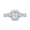 Thumbnail Image 3 of Monique Lhuillier Bliss Diamond Engagement Ring 1-3/8 ct tw Emerald & Round-cut 18K White Gold