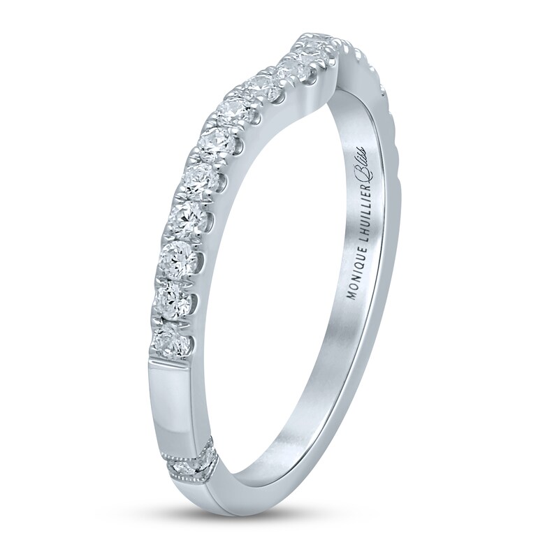 Monique Lhuillier Bliss Diamond Wedding Band 3/8 ct tw Round-cut 18K White Gold