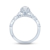 Thumbnail Image 2 of Monique Lhuillier Bliss Diamond Engagement Ring 7/8 ct tw Pear & Round-cut 18K White Gold