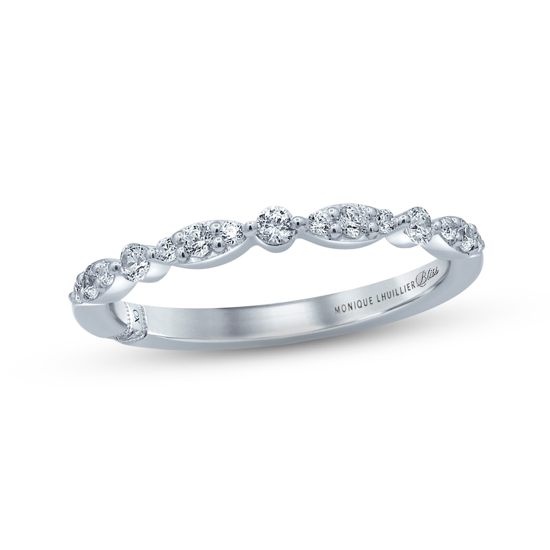 Main Image 1 of Monique Lhuillier Bliss Diamond Wedding Band 1/4 ct tw Round-cut 18K White Gold