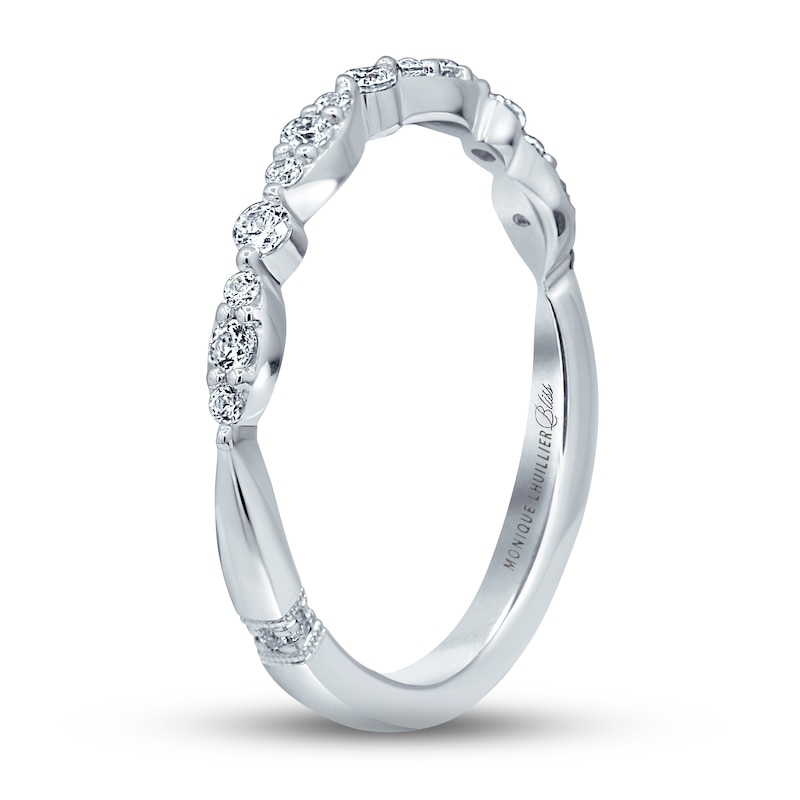 Main Image 3 of Monique Lhuillier Bliss Diamond Wedding Band 1/4 ct tw Round-cut 18K White Gold