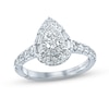 Thumbnail Image 1 of Monique Lhuillier Bliss Diamond Engagement Ring 1-1/4 ct tw Pear, Round & Baguette-cut 18K White Gold
