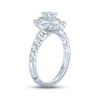 Thumbnail Image 1 of Monique Lhuillier Bliss Diamond Engagement Ring 1-1/4 ct tw Pear, Round & Baguette-cut 18K White Gold
