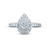 Thumbnail Image 3 of Monique Lhuillier Bliss Diamond Engagement Ring 1-1/4 ct tw Pear, Round & Baguette-cut 18K White Gold