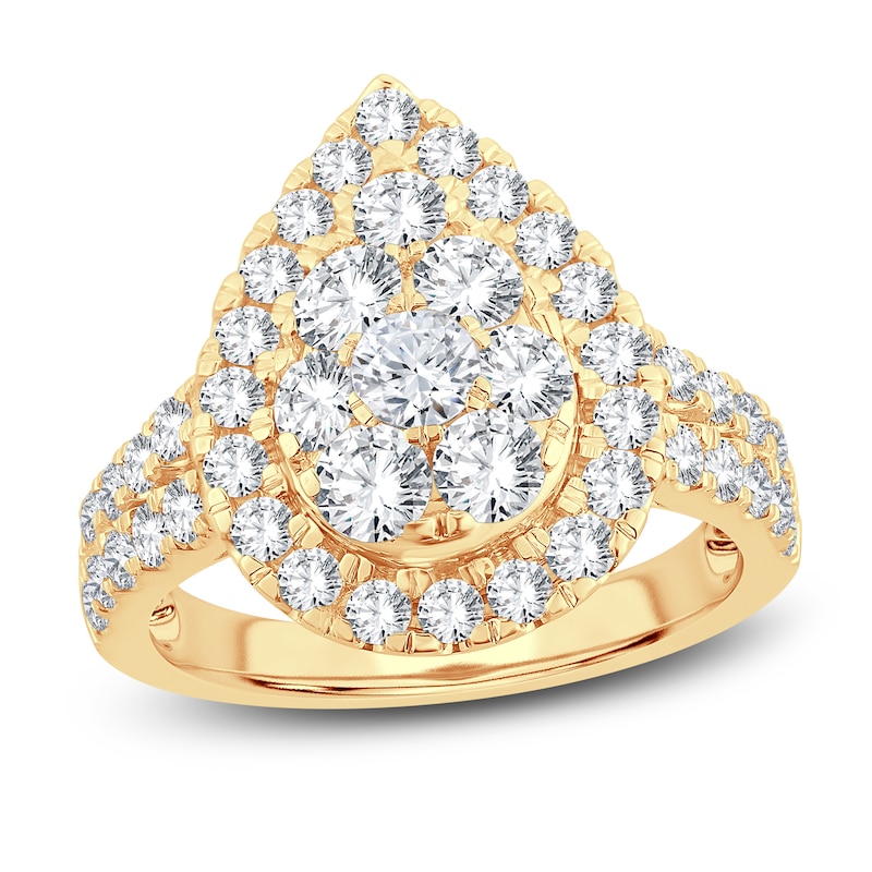 Main Image 1 of Now + Forever Multi-Diamond Engagement Ring 2 ct tw Round-cut 14K Yellow Gold