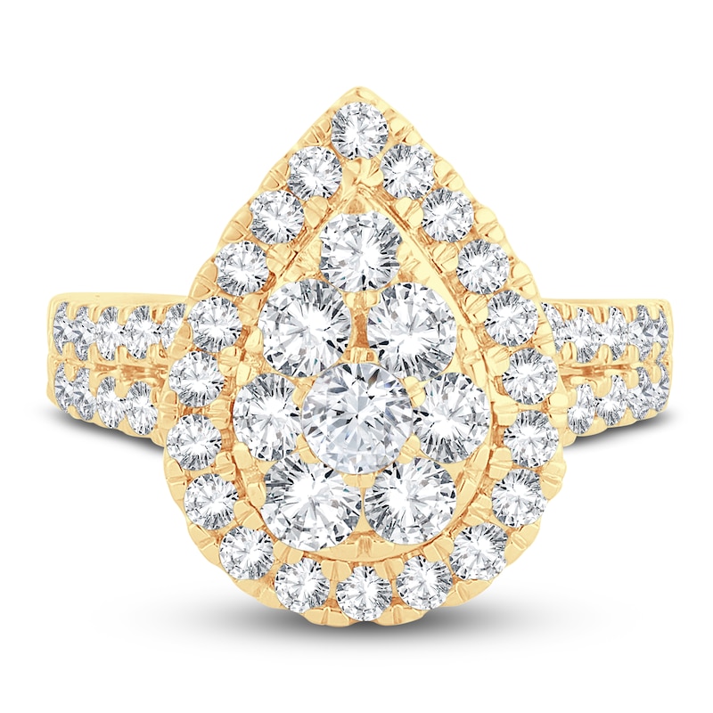 Main Image 3 of Now + Forever Multi-Diamond Engagement Ring 2 ct tw Round-cut 14K Yellow Gold
