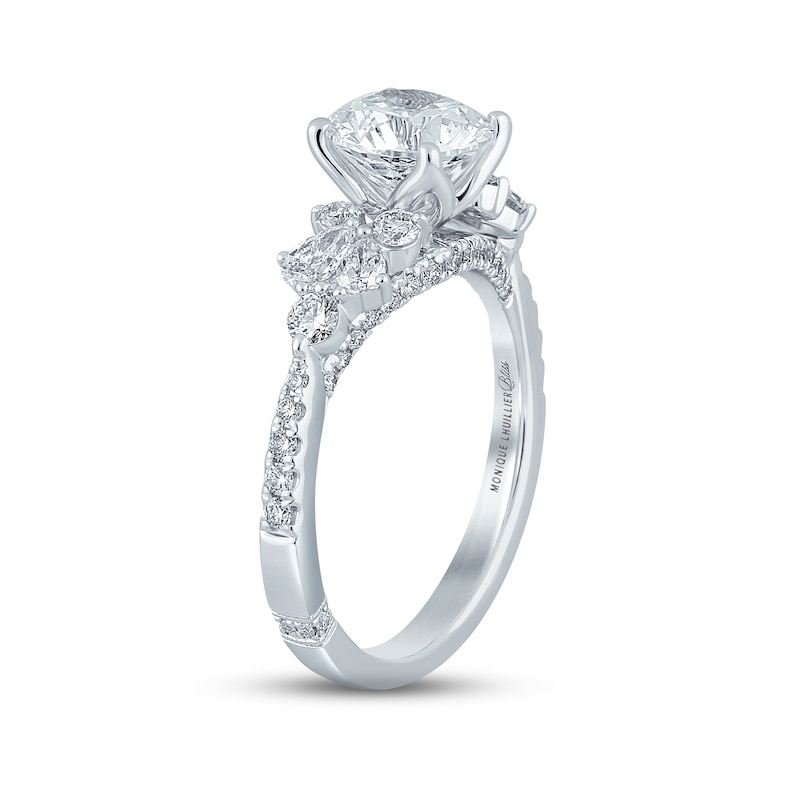 Monique Lhuillier Bliss Diamond Engagement Ring 2-1/8 ct tw Round & Pear-shaped 18K White Gold