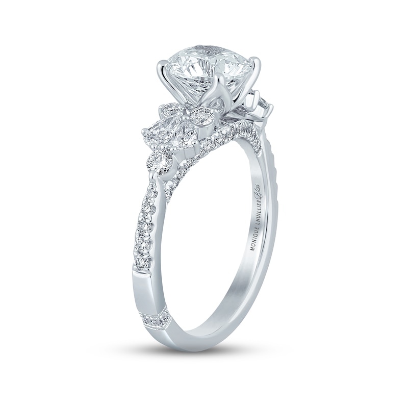 Main Image 2 of Monique Lhuillier Bliss Diamond Engagement Ring 2-1/8 ct tw Round & Pear-shaped 18K White Gold