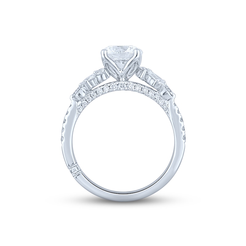 Main Image 4 of Monique Lhuillier Bliss Diamond Engagement Ring 2-1/8 ct tw Round & Pear-shaped 18K White Gold
