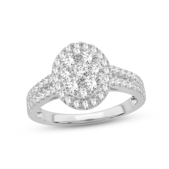 Now + Forever Multi-Diamond Engagement Ring 2 ct tw Round-cut 14K White Gold