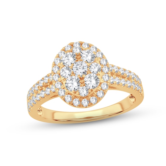 Now + Forever Multi-Diamond Engagement Ring 2 ct tw Round-cut 14K Yellow Gold