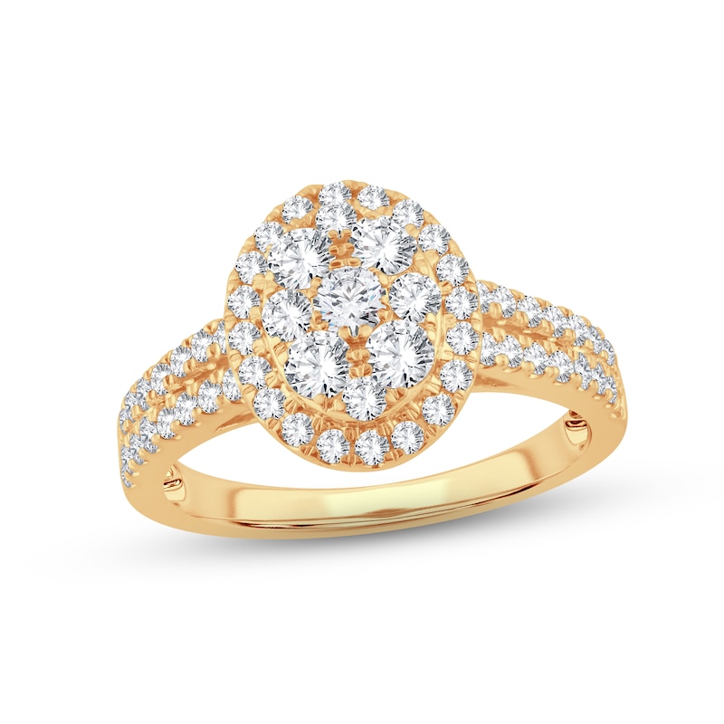 Main Image 1 of Now + Forever Multi-Diamond Engagement Ring 2 ct tw Round-cut 14K Yellow Gold