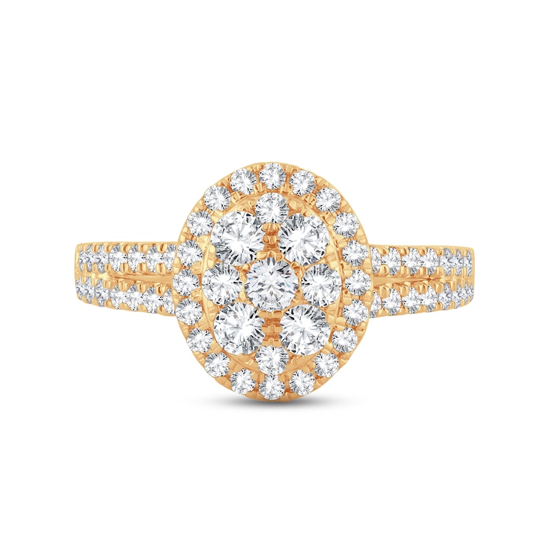 Multi-Diamond Engagement Ring 2 ct tw Round-cut 14K Yellow Gold