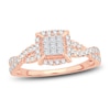 Thumbnail Image 1 of Now + Forever Multi-Diamond Engagement Ring 1/2 ct tw Princess & Round 14K Rose Gold