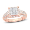 Thumbnail Image 0 of Multi-Diamond Engagement Ring 1 ct tw Princess & Round 14K Rose Gold
