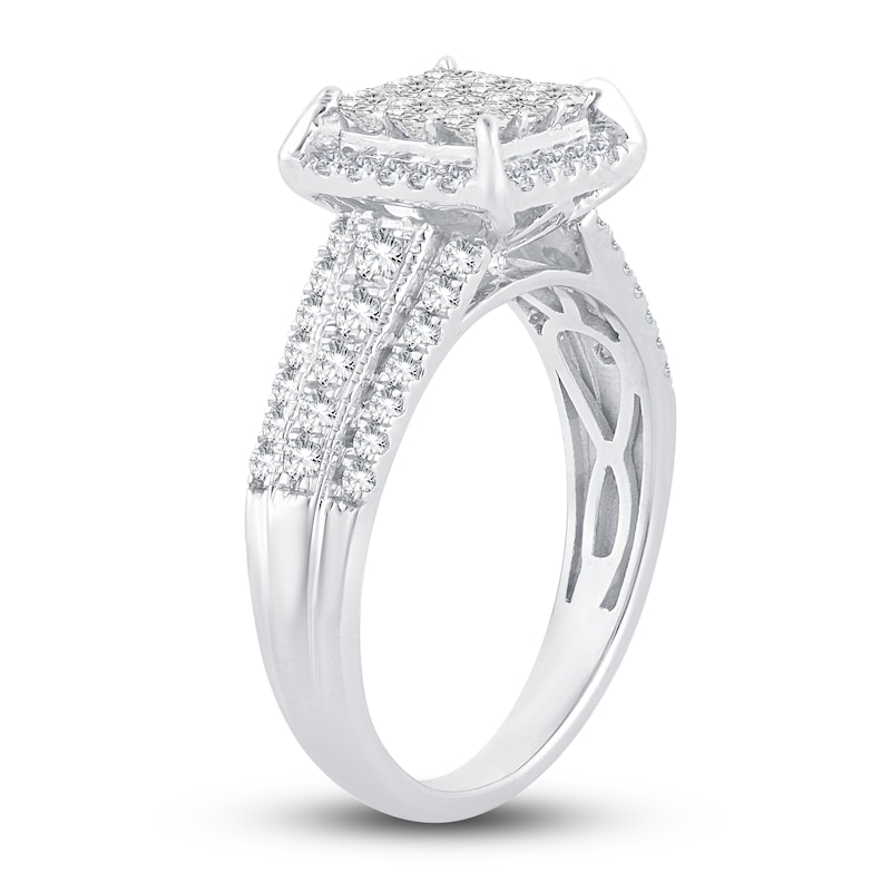Main Image 2 of Now + Forever Multi-Diamond Engagement Ring 1 ct tw Princess & Round 14K White Gold