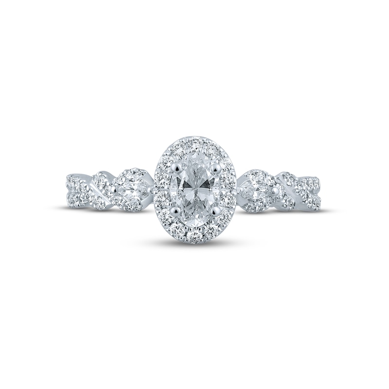 Main Image 3 of Monique Lhuillier Bliss Diamond Engagement Ring 7/8 ct tw Oval, Marquise & Round-cut 18K White Gold