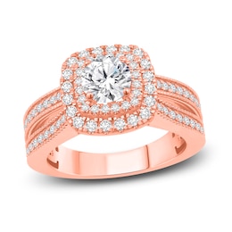 Now + Forever Diamond Engagement Ring 1-1/4 ct tw Round-cut 14K Rose Gold