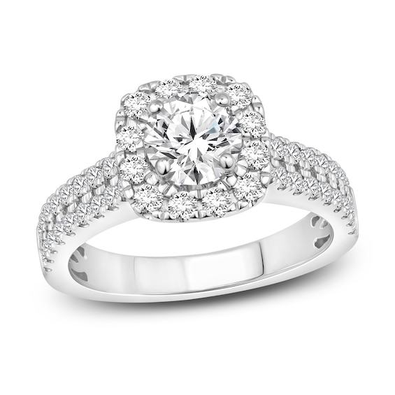 Now + Forever Diamond Engagement Ring 1-3/8 ct tw Round-cut 14K White Gold