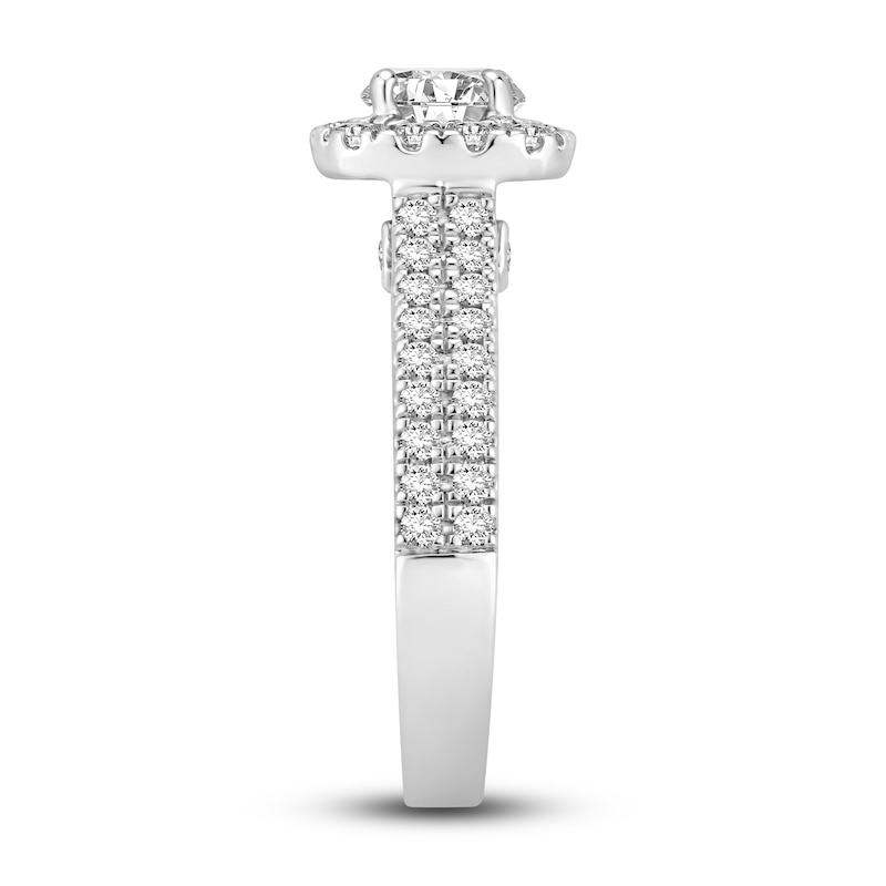 Diamond Engagement Ring 1-3/8 ct tw Round-cut 14K White Gold