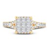 Diamond Engagement Ring 1-1/4 ct tw Princess, Round-Cut 14K Yellow Gold