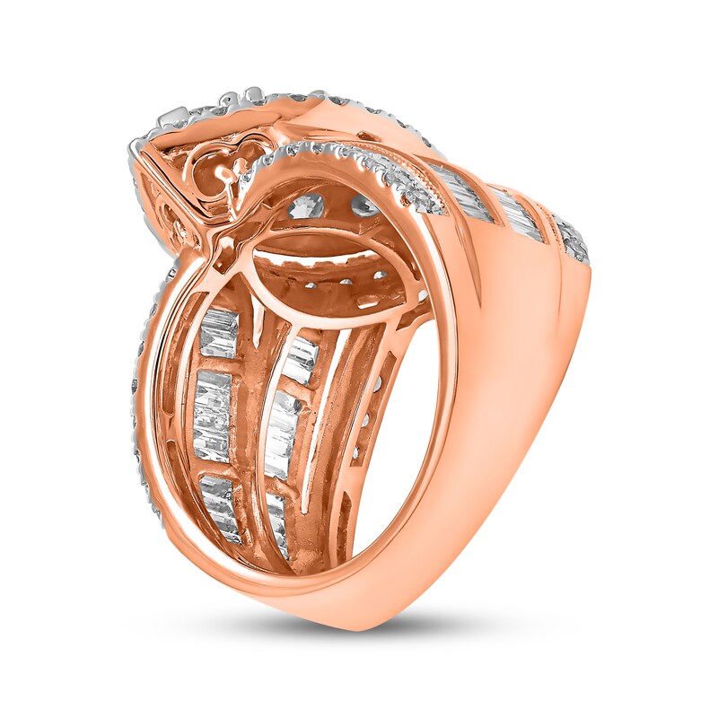 Main Image 2 of Now + Forever Multi-Diamond Engagement Ring 3 ct tw Round & Baguette-cut 14K Rose Gold
