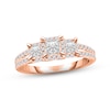 Thumbnail Image 0 of Memories Moments Magic Three-Stone Diamond Engagement Ring 1 ct tw Princess & Round-cut 14K Rose Gold