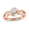 Three-Stone Diamond Engagement Ring 3/8 ct tw Round-cut 14K Rose Gold