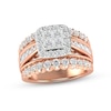 Thumbnail Image 0 of Multi-Diamond Engagement Ring 2 ct tw Princess & Round-cut 14K Rose Gold