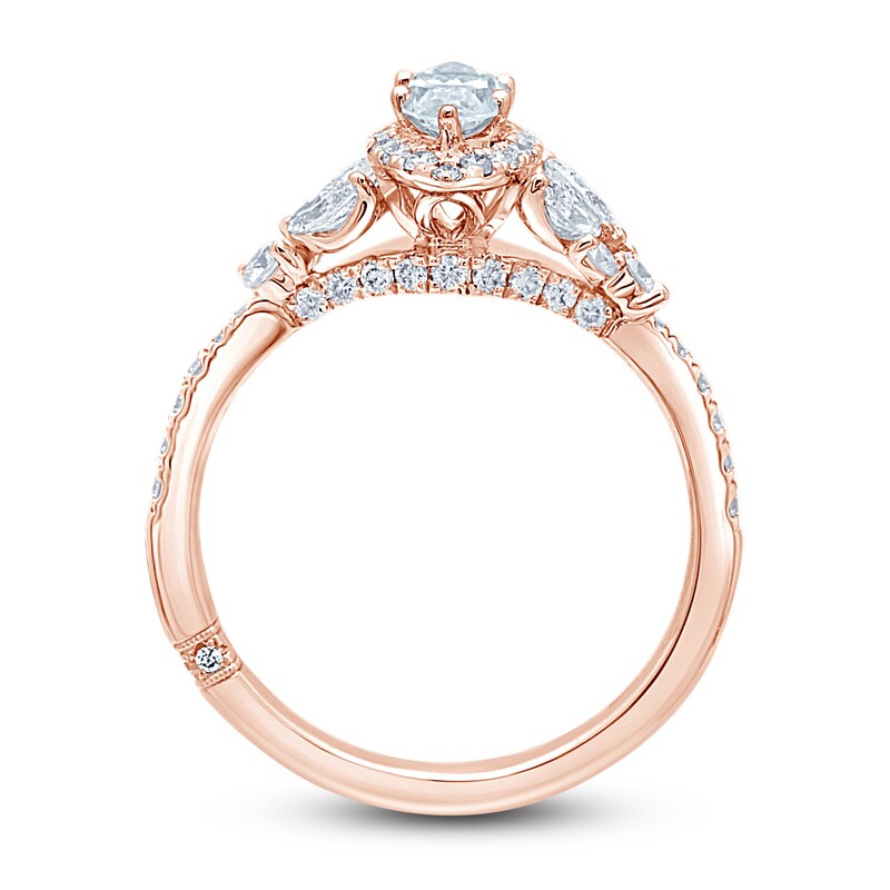 Monique Lhuillier Bliss Diamond Engagement Ring 1-1/8 ct tw Marquise & Round-cut 18K Rose Gold