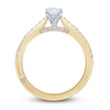 Thumbnail Image 4 of Monique Lhuillier Bliss Diamond Engagement Ring 5/8 ct tw Oval & Round-cut 18K Two-Tone Gold