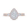 Thumbnail Image 3 of Monique Lhuillier Bliss Diamond Engagement Ring 1-1/4 ct tw Pear & Round-cut 18K Two-Tone Gold