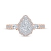 Thumbnail Image 4 of Monique Lhuillier Bliss Diamond Engagement Ring 1-1/4 ct tw Pear & Round-cut 18K Two-Tone Gold