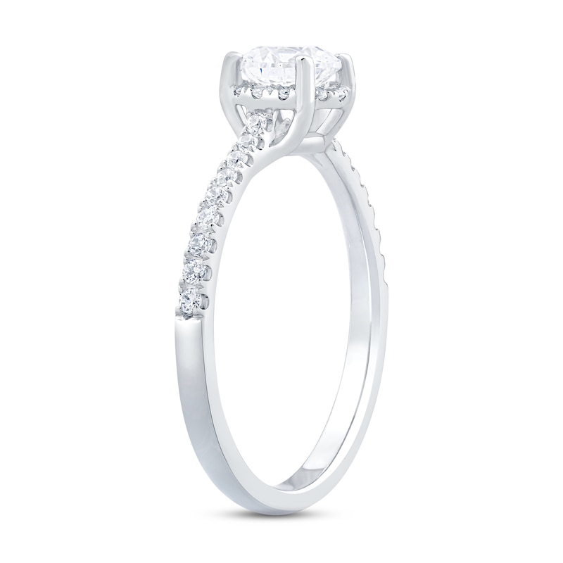 The Kiss Halo Diamond Engagement Ring 1 ct tw Round-cut Platinum