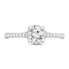 Thumbnail Image 2 of The Kiss Halo Diamond Engagement Ring 1 ct tw Round-cut Platinum