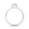 Thumbnail Image 3 of The Kiss Halo Diamond Engagement Ring 1 ct tw Round-cut Platinum