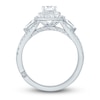 Thumbnail Image 4 of Monique Lhuillier Bliss Diamond Engagement Ring 1-1/6 ct tw Round & Pear-shaped 18K White Gold