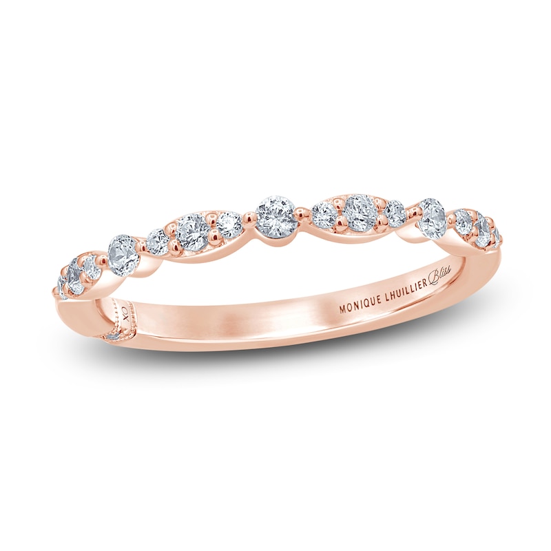 Main Image 1 of Monique Lhuillier Bliss Diamond Wedding Band 1/4 ct tw Round-cut 18K Rose Gold